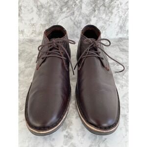 Kenneth Cole Reaction Brown Leather Chukka Boots Men's Size 12 Modern Classic
